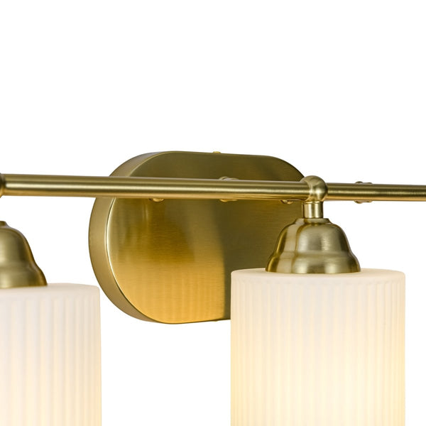 Chandelierias-Mid-Century 3-Light Cylinder Frosted Opal Ribbed Glass Bathroom Vanity Sconce-Wall Light-3-Light-