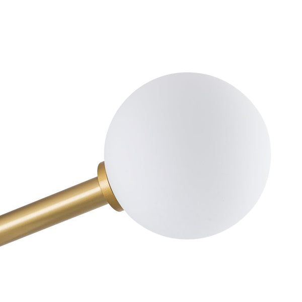 Chandelierias - Mid - Century 6 - Light Frosted Glass Linear Sputnik Semi Flush Mount - Semi Flush - 6 Bulbs - 