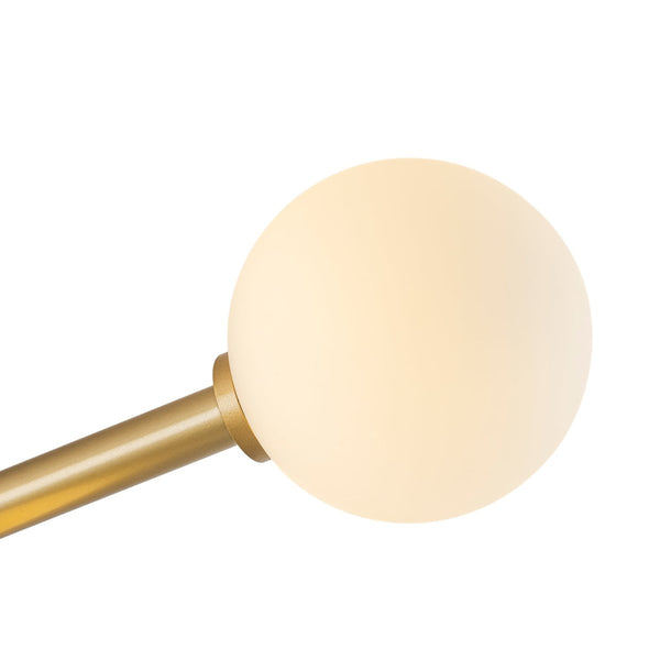 Chandelierias - Mid - Century 6 - Light Frosted Glass Linear Sputnik Semi Flush Mount - Semi Flush - 6 Bulbs - 