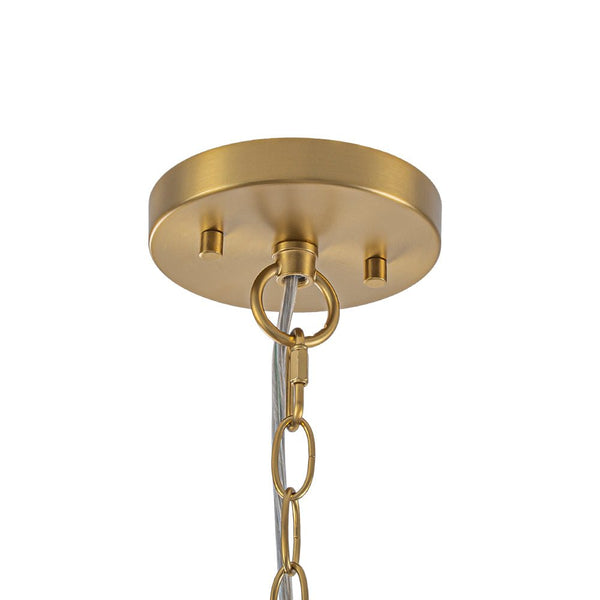 Chandelierias - Mid - century 8 - Light Airy Clear Glass Linear Chandelier - Chandeliers - Brass - 