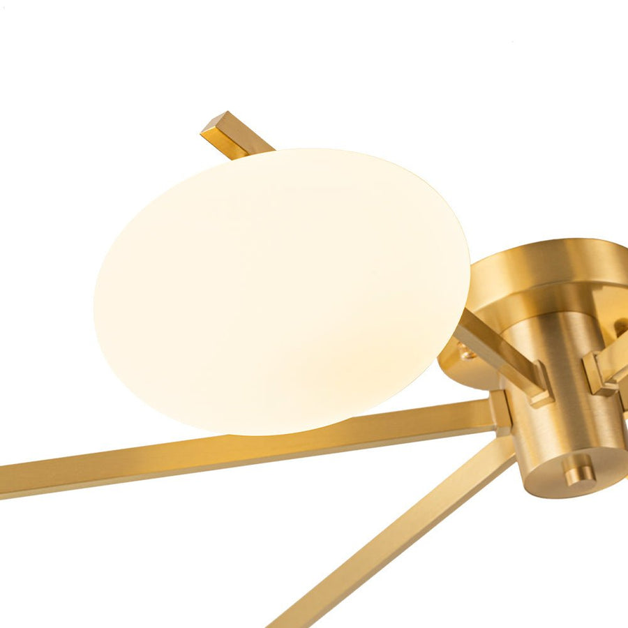 Chandelierias - Mid - century Brass 6 - Light Asymmetry Sputnik Semi - flush Mount - Semi Flush - Brass - 