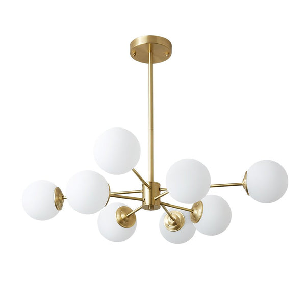 Chandelierias - Mid - century Brass Modern Tiered Sputnik Glass Globe Chandelier - Chandelier - 8 Bulbs (Back - order & Arrive in 4 weeks) - 