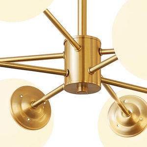 Chandelierias - Mid - century Brass Modern Tiered Sputnik Glass Globe Chandelier - Chandelier - 8 Bulbs (Back - order & Arrive in 4 weeks) - 