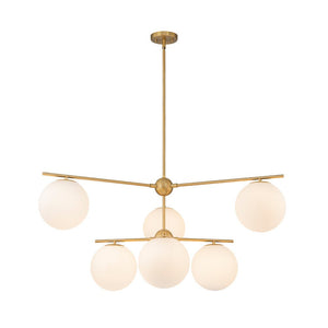 Chandelierias - Mid - century Milky White Glass Globe Sputnik Tiered Chandelier - Chandelier - 1 - Tier - 