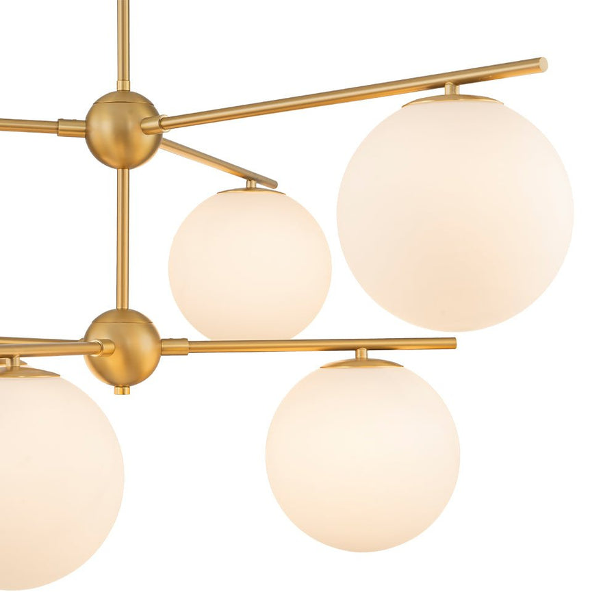 Chandelierias - Mid - century Milky White Glass Globe Sputnik Tiered Chandelier - Chandelier - 1 - Tier - 