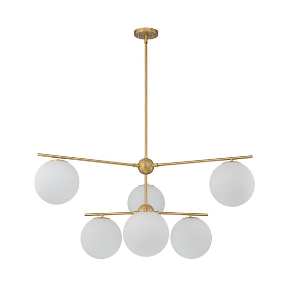 Chandelierias - Mid - century Milky White Glass Globe Sputnik Tiered Chandelier - Chandelier - 1 - Tier - 