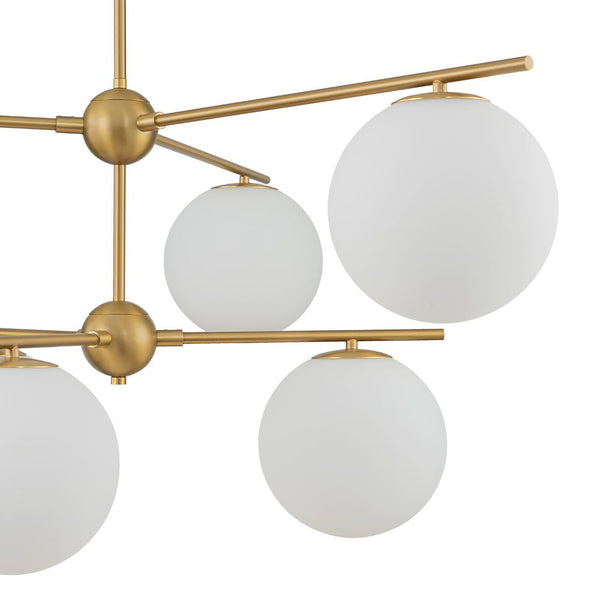 Chandelierias - Mid - century Milky White Glass Globe Sputnik Tiered Chandelier - Chandelier - 1 - Tier - 