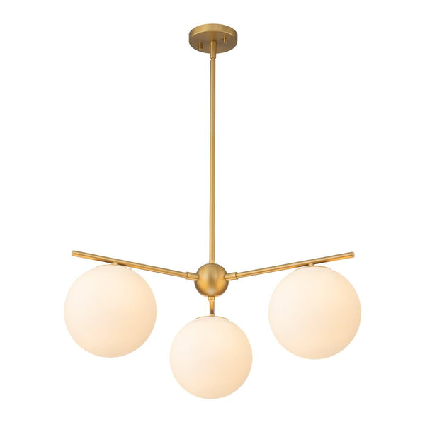 Chandelierias - Mid - century Milky White Glass Globe Sputnik Tiered Chandelier - Chandelier - 2 - Tier - 