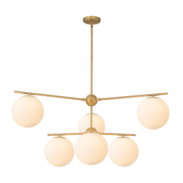 Chandelierias - Mid - century Milky White Glass Globe Sputnik Tiered Chandelier - Chandelier - 2 - Tier - 