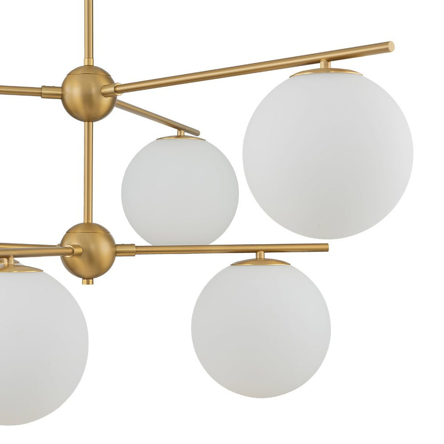 Chandelierias - Mid - century Milky White Glass Globe Sputnik Tiered Chandelier - Chandelier - 2 - Tier - 