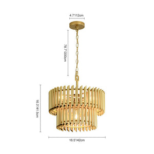 Chandelierias - Mid - century Modern 4 - Light Panpipe Design Tiered Pendant - Pendant - Gold - 