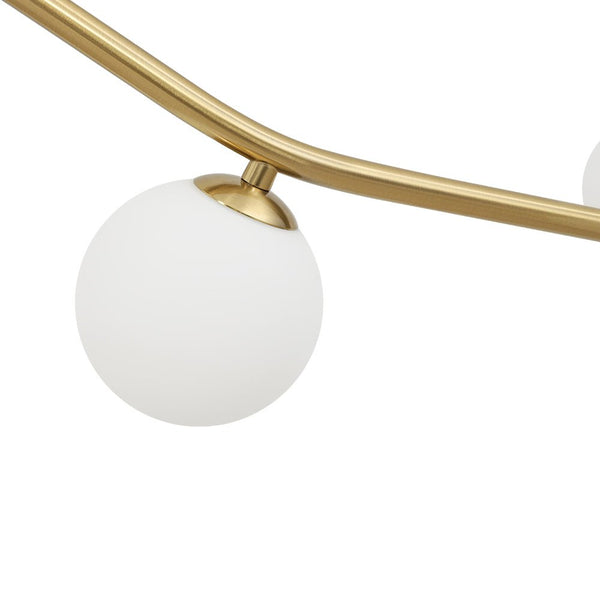 Chandelierias - Mid - Century Modern 8 - Light Frosted Glass Branch Chandelier - Chandelier - Brass - 