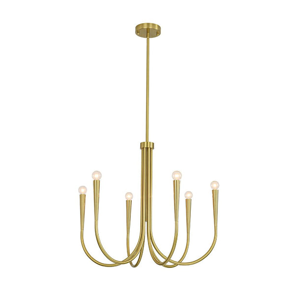 Chandelierias - Mid - century Modern Swoop Arm Metal Chandelier - Chandeliers - 9 - Light - 