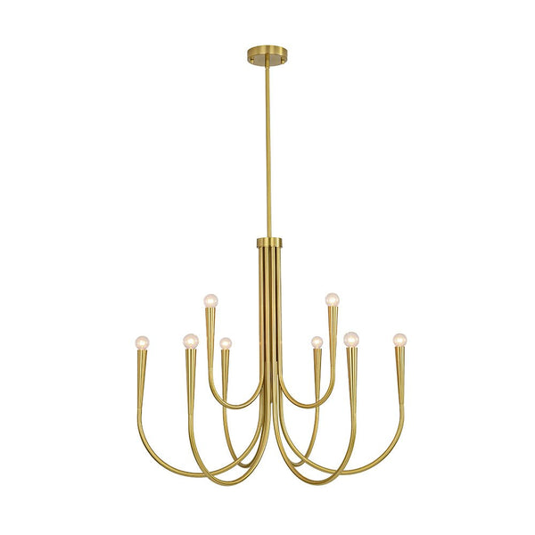 Chandelierias - Mid - century Modern Swoop Arm Metal Chandelier - Chandeliers - 9 - Light - 