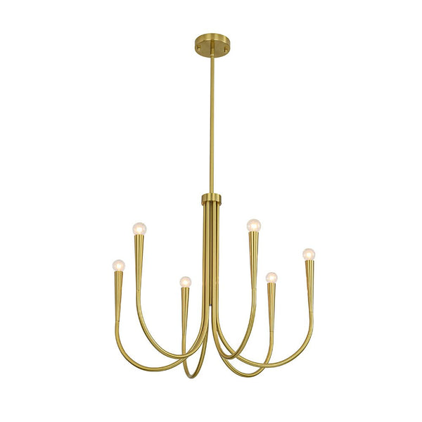 Chandelierias - Mid - century Modern Swoop Arm Metal Chandelier - Chandeliers - 9 - Light - 