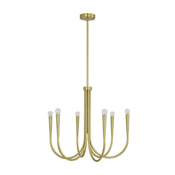 Chandelierias - Mid - century Modern Swoop Arm Metal Chandelier - Chandeliers - 9 - Light - 