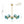 Chandelierias - Mid - century Sphere 7 - Light Cyan - blue Glass Bubble Linear Chandelier - Chandeliers - Brass - 