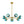 Chandelierias - Mid - century Sphere 7 - Light Cyan - blue Glass Bubble Linear Chandelier - Chandeliers - Brass - 