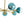 Chandelierias - Mid - century Sphere 7 - Light Cyan - blue Glass Bubble Linear Chandelier - Chandeliers - Brass - 