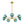 Chandelierias - Mid - century Sphere 7 - Light Cyan - blue Glass Bubble Linear Chandelier - Chandeliers - Brass - 