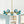 Chandelierias - Mid - century Sphere 7 - Light Cyan - blue Glass Bubble Linear Chandelier - Chandeliers - Brass - 