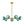 Chandelierias - Mid - century Sphere 7 - Light Cyan - blue Glass Bubble Linear Chandelier - Chandeliers - Brass - 