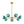 Chandelierias - Mid - century Sphere 7 - Light Cyan - blue Glass Bubble Linear Chandelier - Chandeliers - Brass - 