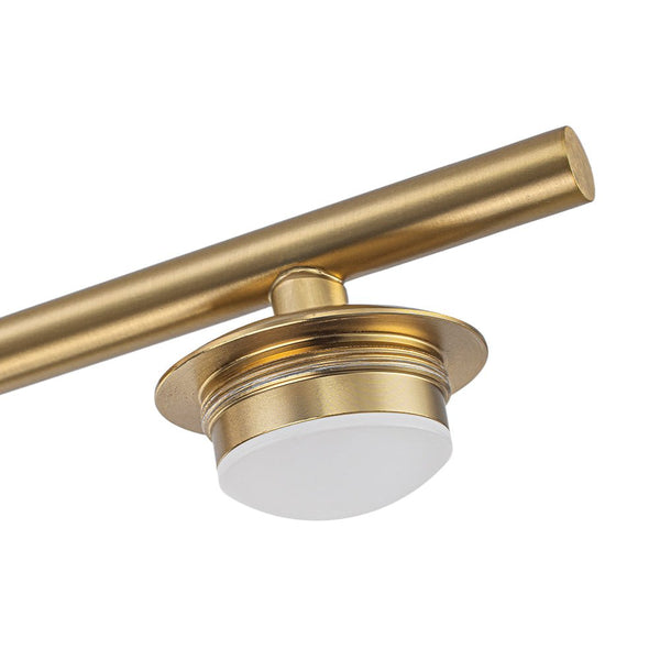 Chandelierias - Midcentury Linear 4 - Light Oval Striped Glass LED Semi - flush Mount - Semi Flush - Brass - 