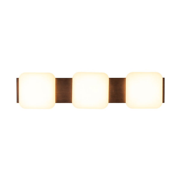 Chandelierias - Minimalist 3 - Light Crafted Faux Wood Linear Dimmable LED Ceiling Light - Flush Mount - Faux Walnut Grain - 