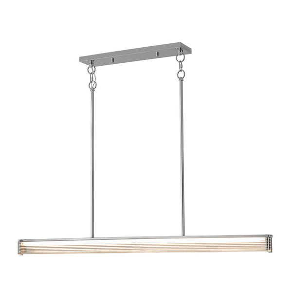 Chandelierias-Minimalist Elongated LED Linear Glass LED Dining Pendant-Pendants-Silver-