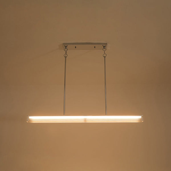 Chandelierias-Minimalist Elongated LED Linear Glass LED Dining Pendant-Pendants-Silver-