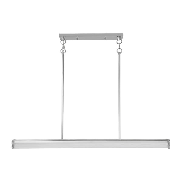 Chandelierias-Minimalist Elongated LED Linear Glass LED Dining Pendant-Pendants-Silver-