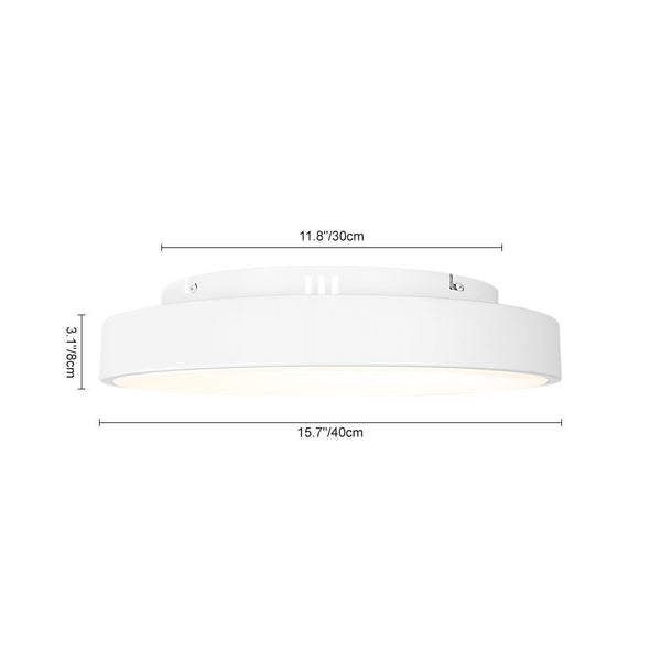 Chandelierias - Minimalist Round Dimmable LED Flush Mount - Semi Flush - White - 