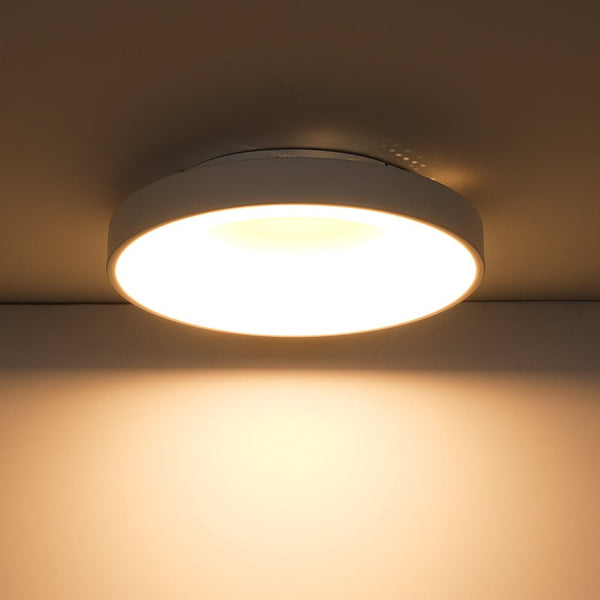 Chandelierias - Minimalist Round Dimmable LED Flush Mount - Semi Flush - White - 