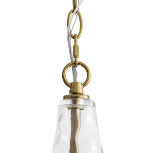 Chandelierias - Modern 1 - Light Clear Hammered Glass Mini Pendant - Pendant - Nickel - 