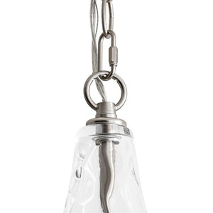 Chandelierias - Modern 1 - Light Clear Hammered Glass Mini Pendant - Pendant - Nickel - 