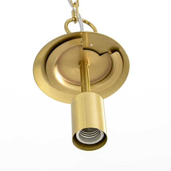 Chandelierias - Modern 1 - Light Clear Ribbed Glass Globe Kitchen Pendant - Pendants - Brushed Brass - 