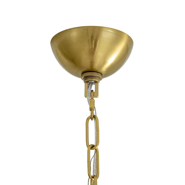 Chandelierias - Modern 1 - Light Clear Ribbed Glass Globe Kitchen Pendant - Pendants - Brushed Brass - 