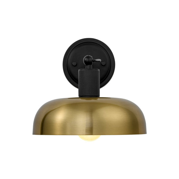 Chandelierias - Modern 1 - Light Dimmable Dome Wall Sconce - Wall Light - Black & Brass - 