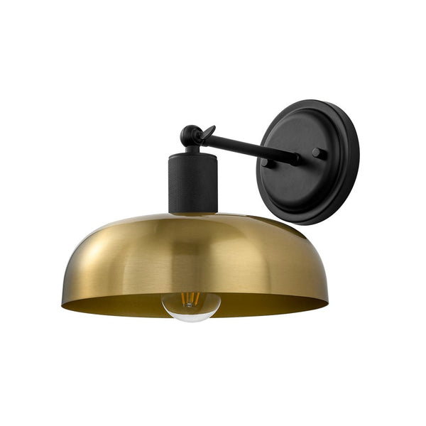 Chandelierias - Modern 1 - Light Dimmable Dome Wall Sconce - Wall Light - Black & Brass - 