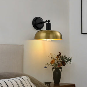 Chandelierias - Modern 1 - Light Dimmable Dome Wall Sconce - Wall Light - Black & Brass - 
