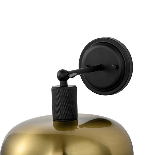 Chandelierias - Modern 1 - Light Dimmable Dome Wall Sconce - Wall Light - Black & Brass - 