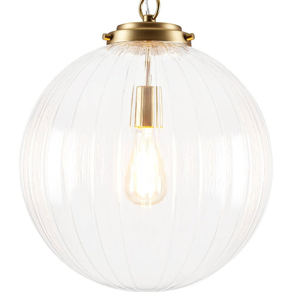Chandelierias - Modern 1 - Light Dimmable Ribbed Glass Pendant - Pendant - Black - 