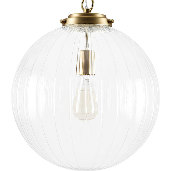 Chandelierias - Modern 1 - Light Dimmable Ribbed Glass Pendant - Pendant - Black - 