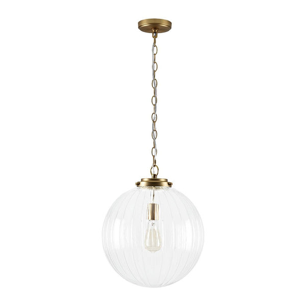 Chandelierias - Modern 1 - Light Dimmable Ribbed Glass Pendant - Pendant - Black - 