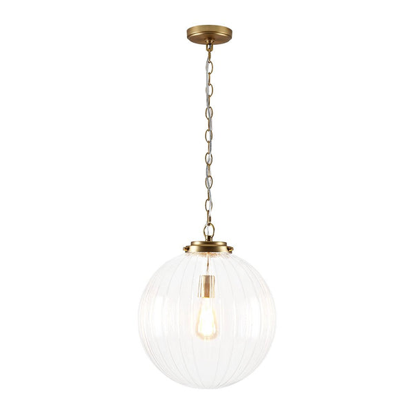 Chandelierias - Modern 1 - Light Dimmable Ribbed Glass Pendant - Pendant - Black - 