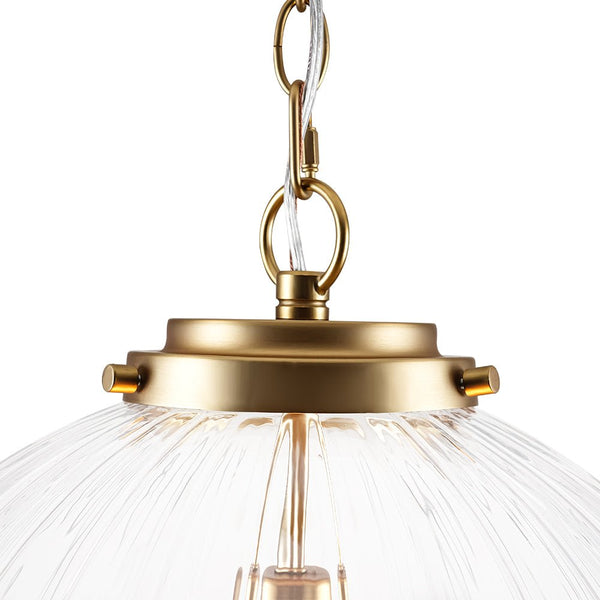 Chandelierias - Modern 1 - Light Dimmable Ribbed Glass Pendant - Pendant - Black - 