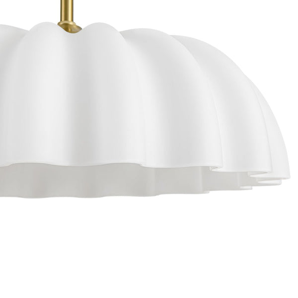 Chandelierias - Modern 1 - Light Milky White Daisy Glass Pendant - Pendants - Brass (Back - order) - 