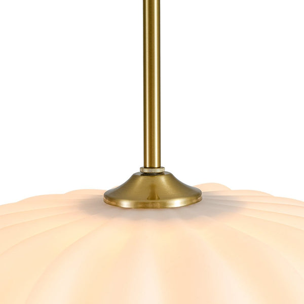 Chandelierias - Modern 1 - Light Milky White Daisy Glass Pendant - Pendants - Brass (Back - order) - 