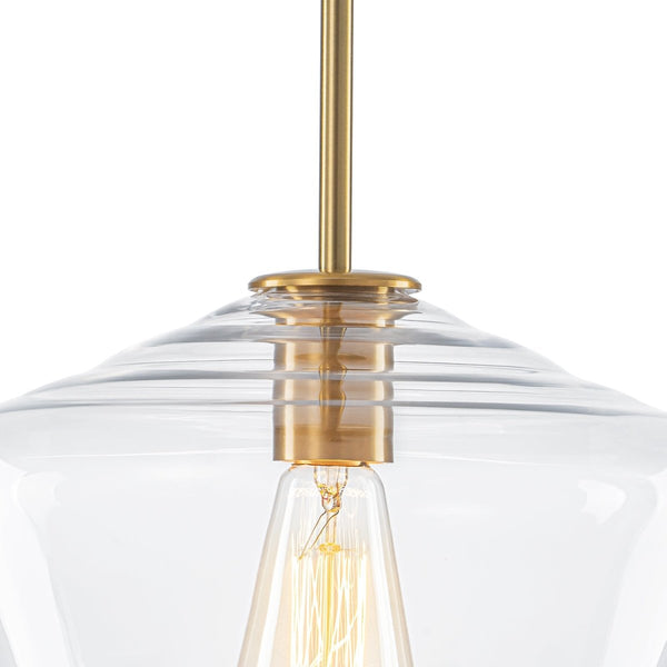 Chandelierias-Modern 1-Light Sculptural Geo Glass Pendant-Pendants-Brushed Brass-2-Pack
